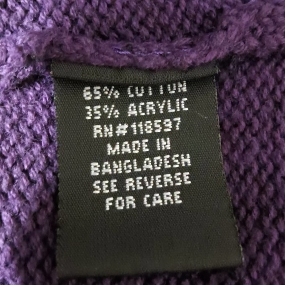 The Limited Purple Ribbed Knit Cardigan Button Up Size Small - Picture 6 of 7